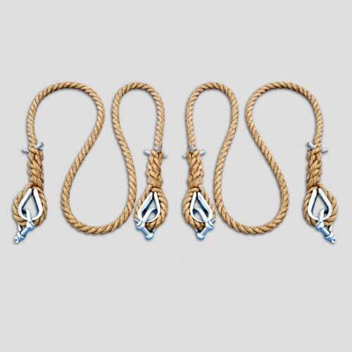 <b>Extension ropes and securing ropes</b><br><i>with one of the important features:<br> only first class manila rope</i>